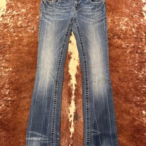 Miss Me Classic Blue Denim Jeans Size 26 . Great Condition. $50  Lowrise Bootcut